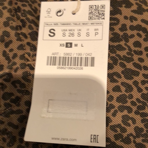 Zara NWT brown/black leopard print denim midi skirt - Picture 3 of 12